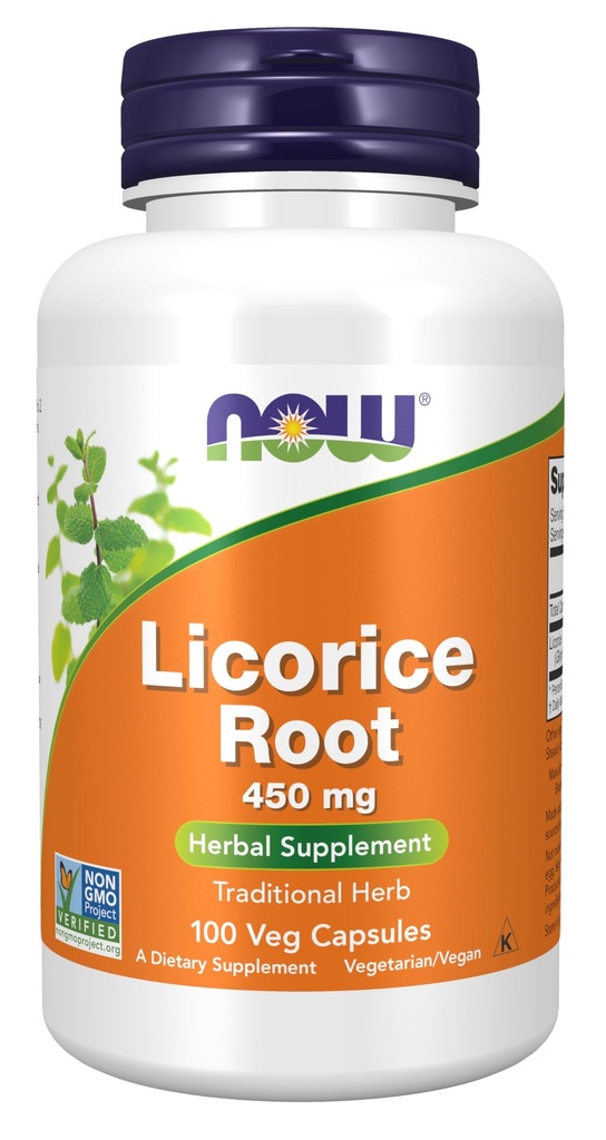 지금 보충 교재, Licorice 뿌리 (Glycyrrhiza glabra) 450 mg의 초본 보충교재, 100 Veg 캡슐