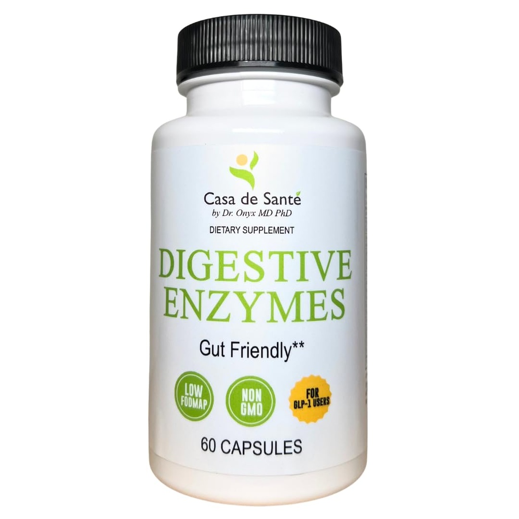 Casa de Sante FODMAP 소화 효소, 높은 Inulin 없음, Keto Carnivore Intolerance 지원, 18 다 효소 Amylase Bromelain Lipase Lactase Protease Papain 알파 galactosidase, 더 많은 것 - GMO 없음