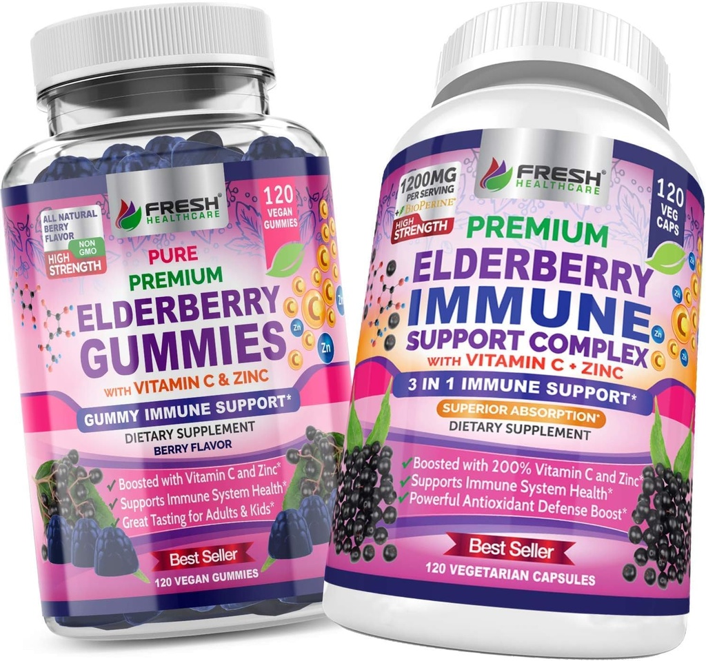 FRESH HEALTHCARE Elderberry Gummies 및 Elderberry Immune 지원 단지