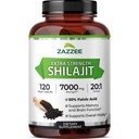 Zazzee 100% 순수한 Himalayan Shilajit 20:1 추출물, 캡슐 당 7000 mg 힘, 50% Fulvic 산, 병 당 120의 서빙, 20X Potency, Trace 무기, 비 GMO, 비건, 미국에서 만드는