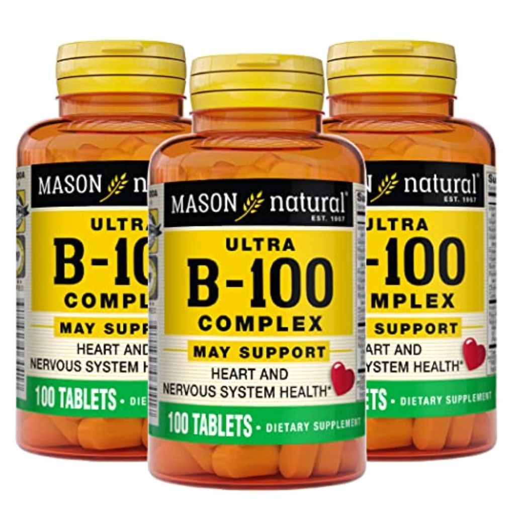 MASON NATURAL Ultra B,100 Complex, 300의 정상적인 면역 지원과 에너지 대사를 위한 일 공급, 3 팩