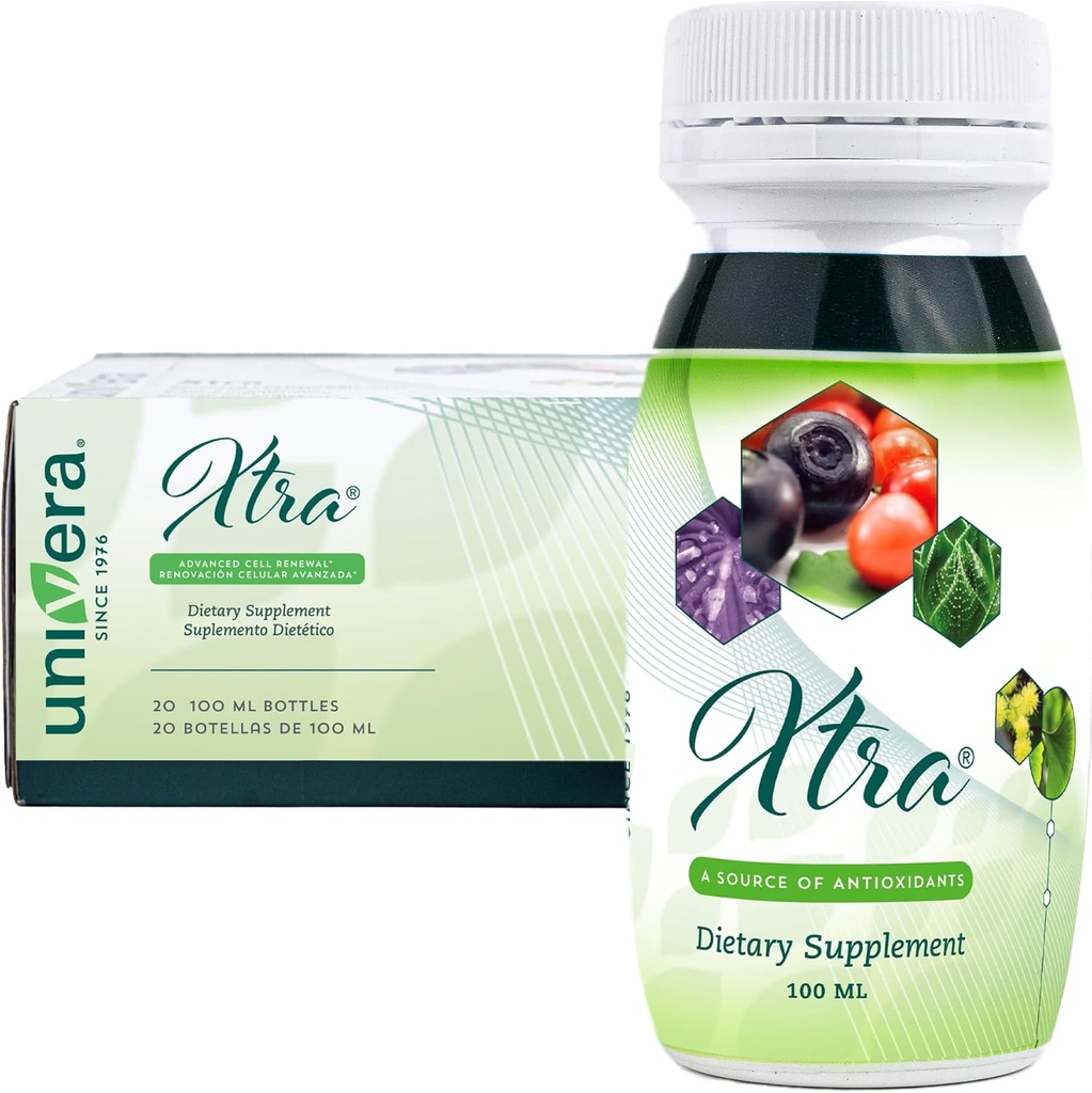 Univera Xtra Minis, Multimineral fruites Complex, 15 천연 성분, 스트레스 관리, 초점 & Clarity, 합동 안락, 산화 방지제 보호 - 3.38 Fl Oz (20의 포장)