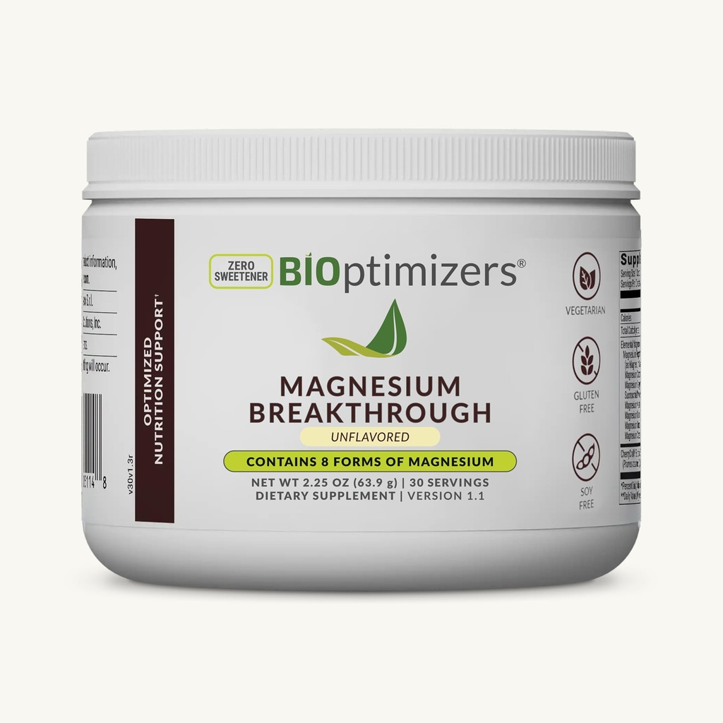 BIOptimizers 마그네슘 Breakthrough 음료 - 마그네슘, 일체형, 수면 건강, 스트레스, 근육 회복, 심장 지원의 8 가지 형태|글리세라이드, 감귤류, 말레이트