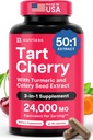 3 1 Tart Cherry Extract Capsules with Turmeric & Celery Seeds with feet & Joint Support Uric Acid Flush Cleanse & Purge Pills, 60 Veggie 캡슐 제조 미국
