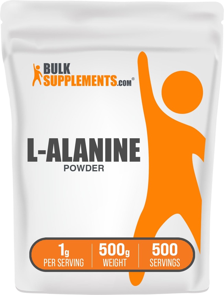 BulkSupplements.com L-Alanine 분말 - 아미노산 보충교재, Alanine 보충교재 - Unflavored & 글루텐, 서빙 당 1g, 500g (1.1 lbs) (1의 포장)