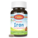Carlson - Kid's Chewable Iron, 15 mg, 우수한 흡수, 혈액 건강, 에너지 생산 & Optimal Wellness, 자연적인 딸기 풍미, 60 정제