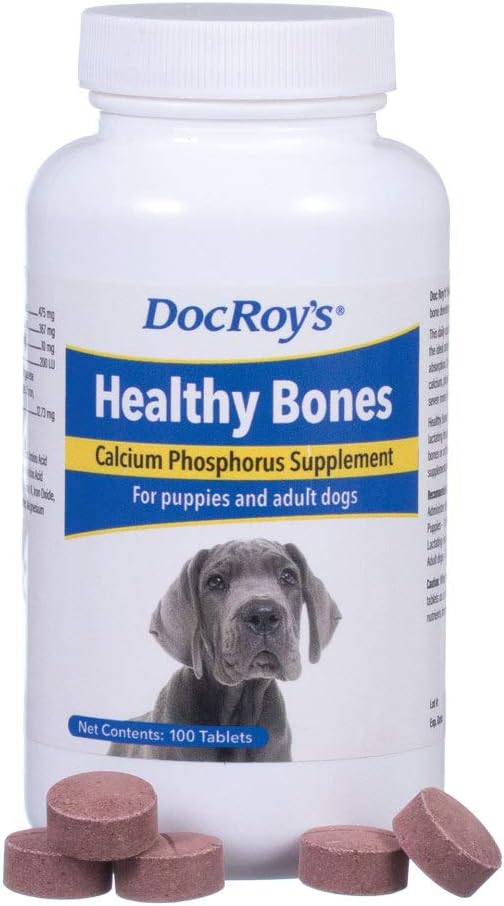 Revival 동물 건강 Doc 로이의 건강한 Bones- 칼슘 인 Supplement- Dogs & Puppies- 100ct 정제
