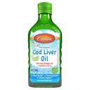 Carlson - Kid 's Cod Liver Oil, 550 mg Omega-3s, Plus Vitamins A 및 D3, Liquid Fish Oil, Wild Caught Norwegian Arctic Cod, Sustainably Sourced Nordic Fish Oil, Green Apple, 250 mL (8.4 Fl Oz)