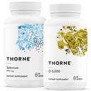 THORNE - 산화 방지제 및 웰빙 번들 - 셀렌 & 비타민 D-5000 - Thyroid Health & Immune 기능 지원 - 60 서빙