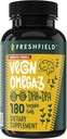 Vegan 오메가 3 DHA : 조류 오일, 대부분의 검토, Carrageenan 무료, 지속 가능, 테스트, 중금속, 물고기 오일 Alt, 식물 기반 오메가. 심장, 뇌, 관절 건강 w/DPA 지원