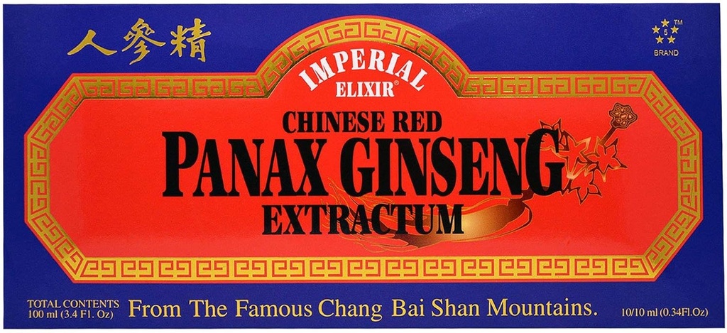 중국 빨간 Panax 인삼 추출물 - Vials Imperial Elixir (Ginseng Company) 10 Vial