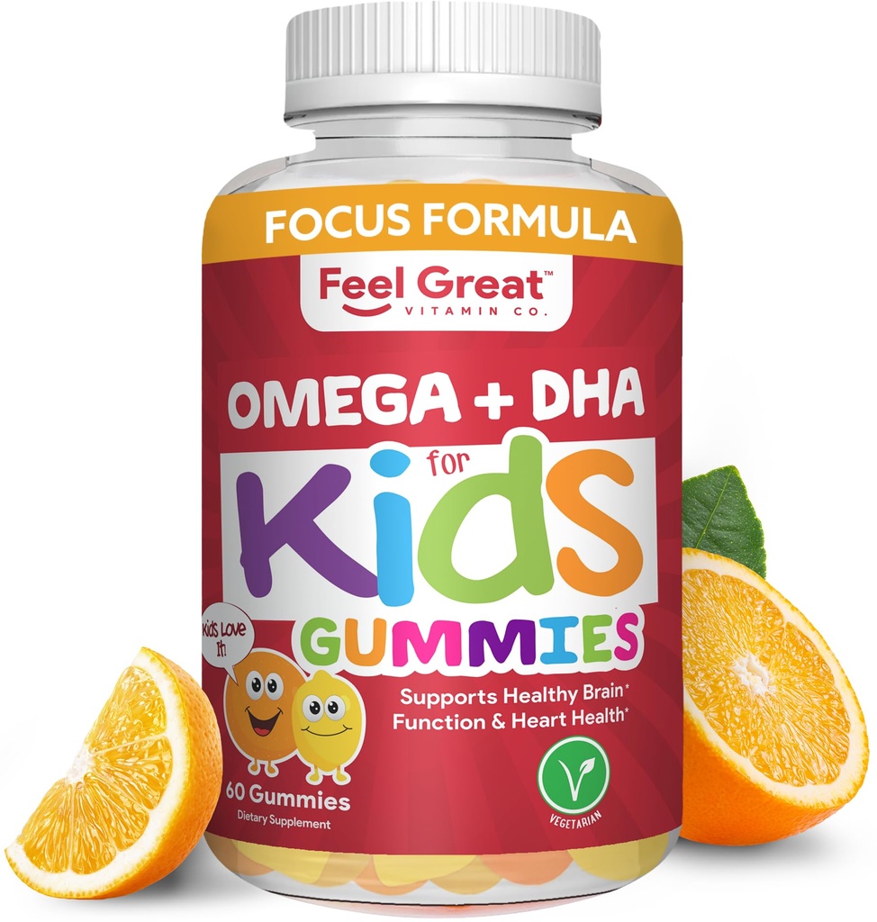 훌륭한 비타민 Co. Complete DHA Gummies for Kids | with Omega 3 6 9 + DHA, 비타민 C | 건강한 두뇌 기능, Vision & Heart Health | 글루텐 프리, 채식 | 60 구미