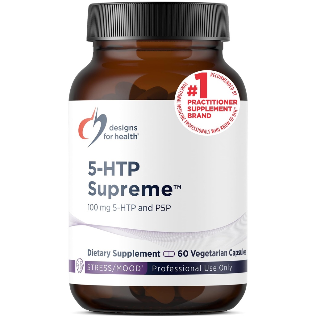 비타민 B6 (P-5-P)를 가진 건강 5-HTP 100mg를 위한 디자인 - 5-HTP 최고 100 mg 보충교재 - Serotonin Precursors는 건강한 계류 + 식욕 (60의 캡슐)를 지원합니다
