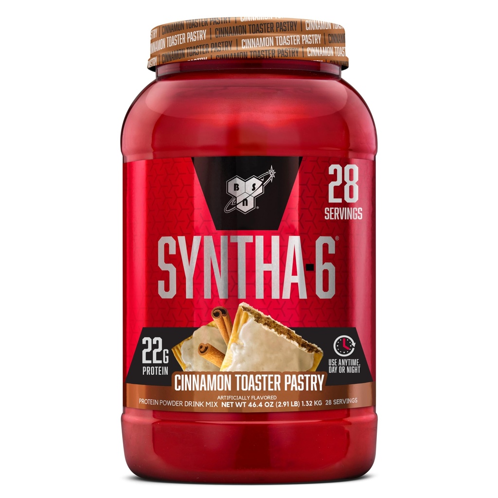 BSN SYNTHA-6 섬유, Whey Protein, Micellar Casein, 우유 Protein Isolate Blend, 5g Fat, Cinnamon Toaster Pastry, 28 서빙 (5 월 Vary)