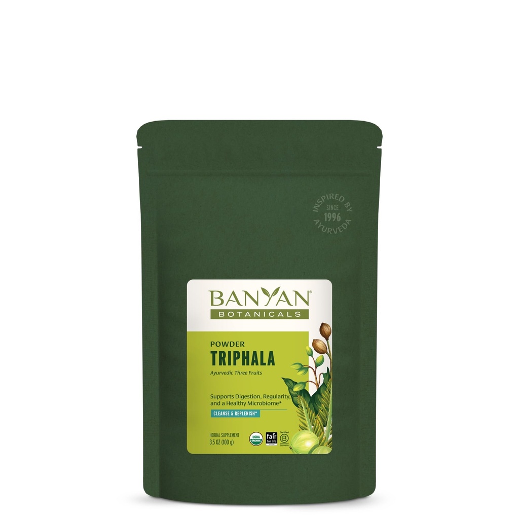 Banyan Botanicals Triphala 분말 - Amla, Haritaki & Bibhitaki와 유기 소화 보충교재 – 소화, 콜론 지원 & 건강한 Gut Microbiome* – 3.5 oz – 비 GMO 지속 가능한 Sourced Vegan