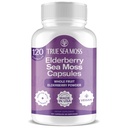 TrueSeaMoss Irish Sea Moss 캡슐 - 120 Elderberry 캡슐 (1600mg) - Prebiotic Superfood - 부스트 면역 체계 - 건강한 피부, Keto Detox, Gut, 합동 지원