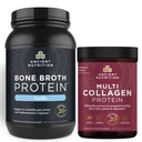 고대 영양 뼈 Broth 단백질 분말, 바닐라, 40 서빙 + 멀티 콜라겐 단백질 분말, Unflavored, 45 서빙
