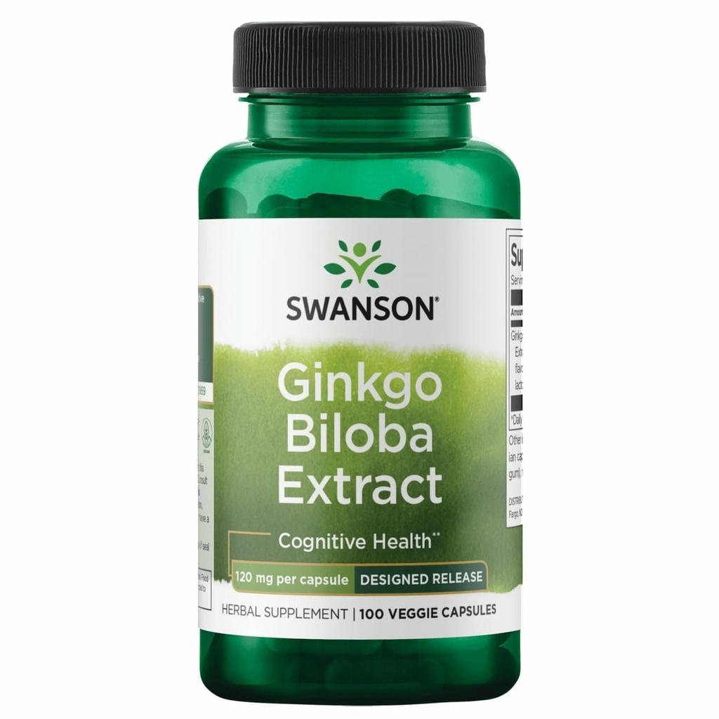 Delayed-Release Ginkgo 120 mg 100 모자 Swanson Ultra