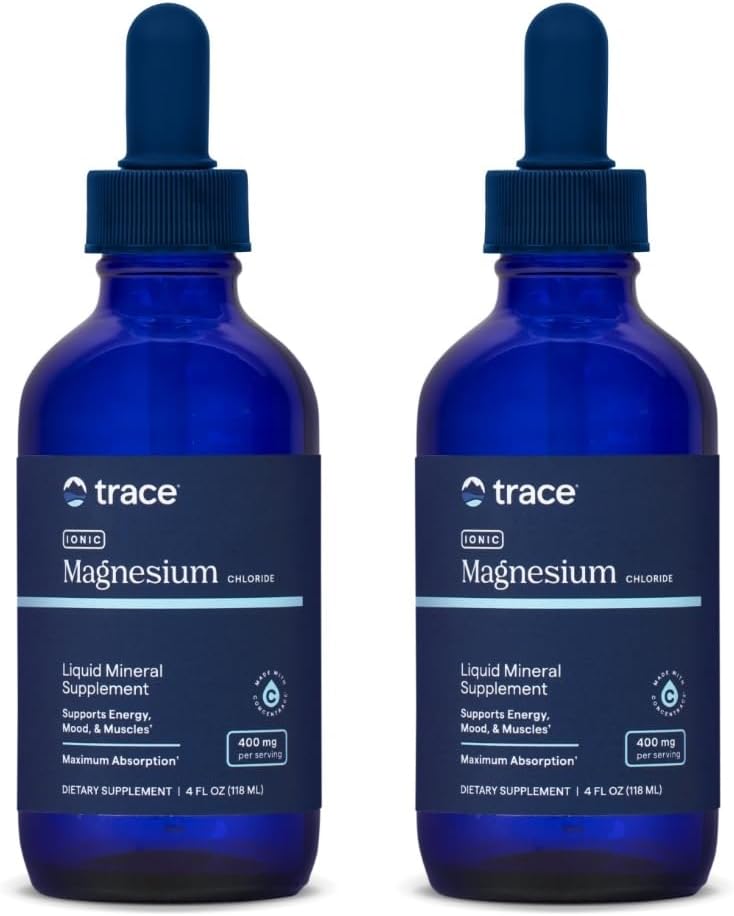 Trace Minerals Ionic Magnesium 400mg - 두뇌 건강 및 에너지 지원 보충교재 - Aid Immune 건강에 액체 보충교재 - 정유와 가진 매일 보충교재 - 4개 fl oz (64 서빙)