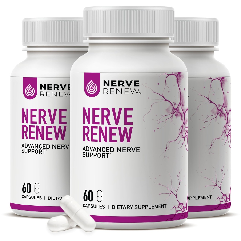 NERVE RENEW 고급 Nerve 지원 - 300mg 안정된 R 알파 Lipoic 산, 비타민 B Complex, Benfotiamine, 빠른 행동 지원을 위한 허브