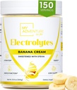 Zero Sugar - 바나나 크림 Electrolytes 분말 - 새로 고침 Hydration - 모든 천연 성분이있는 카페인 무료 에너지 - Vegan Keto & Paleo - Sugar Free Electrolytes Powder Drink Mix - 150 서빙
