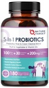 여성 - 남성 소화 건강을위한 NATURE TARGET Probiotics, Prebiotics가있는 Mens-Womens Probiotics, Gut 및 면역 건강을위한 100 억 CFUs, 180 Veggie 캡슐 (90 일 공급)