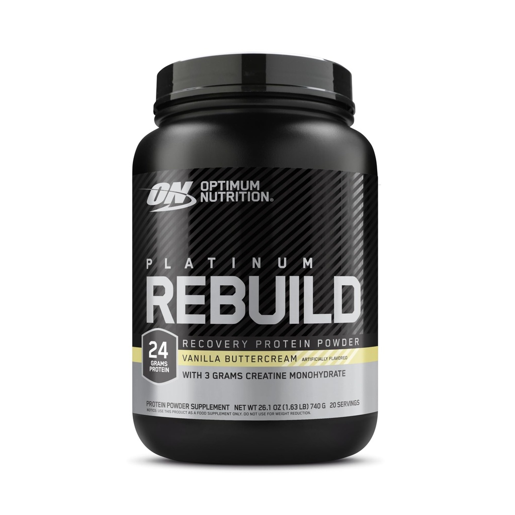 최적 영양 플래티넘 재건, Creatine, Vanilla Buttercream, 20 서빙 프리미엄 플래티넘 혼합 단백질 분말