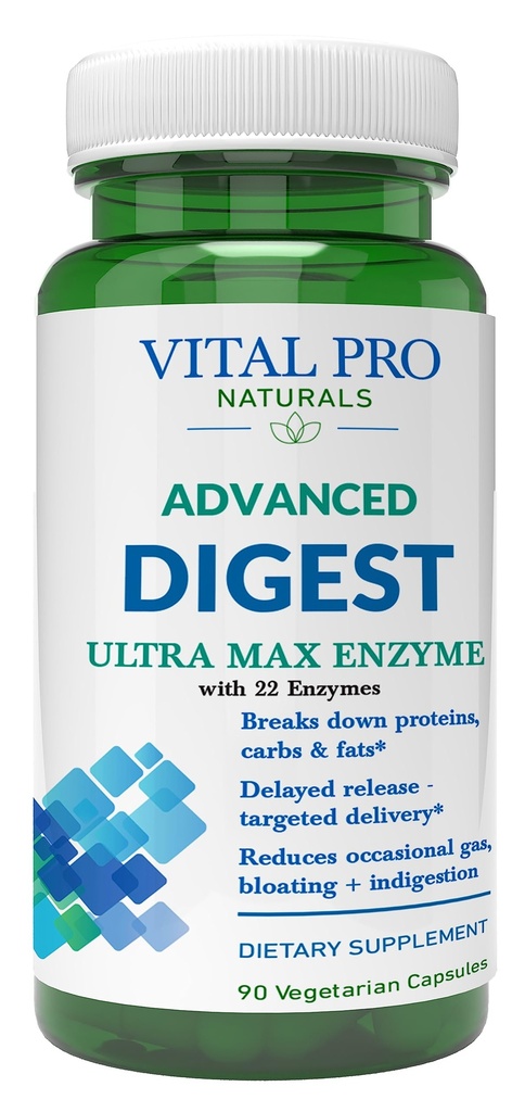 Vital Pro Naturals – 고급 Digest Natural Digestive Enzyme 지원 단백질, 지방 및 탄수화물의 고장은 Occasional 가스, bloating 및 Indigestion 90 캡슐을 감소시킵니다