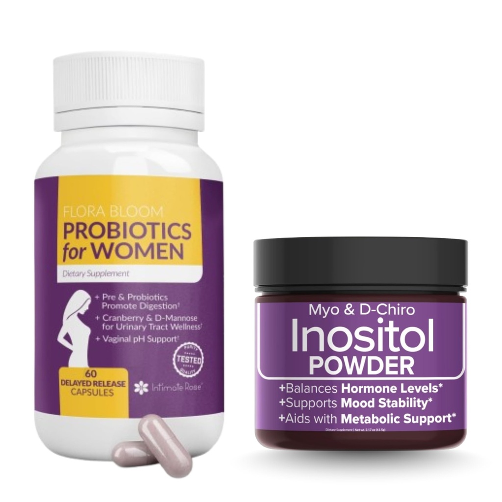 여성 건강 및 웰빙 묶음 상품에 10 % 할인 - 질 Probiotics + Myo & D-Chiro Inositol Powder for Hormonal Balance, Gut 및 Urinary 지원