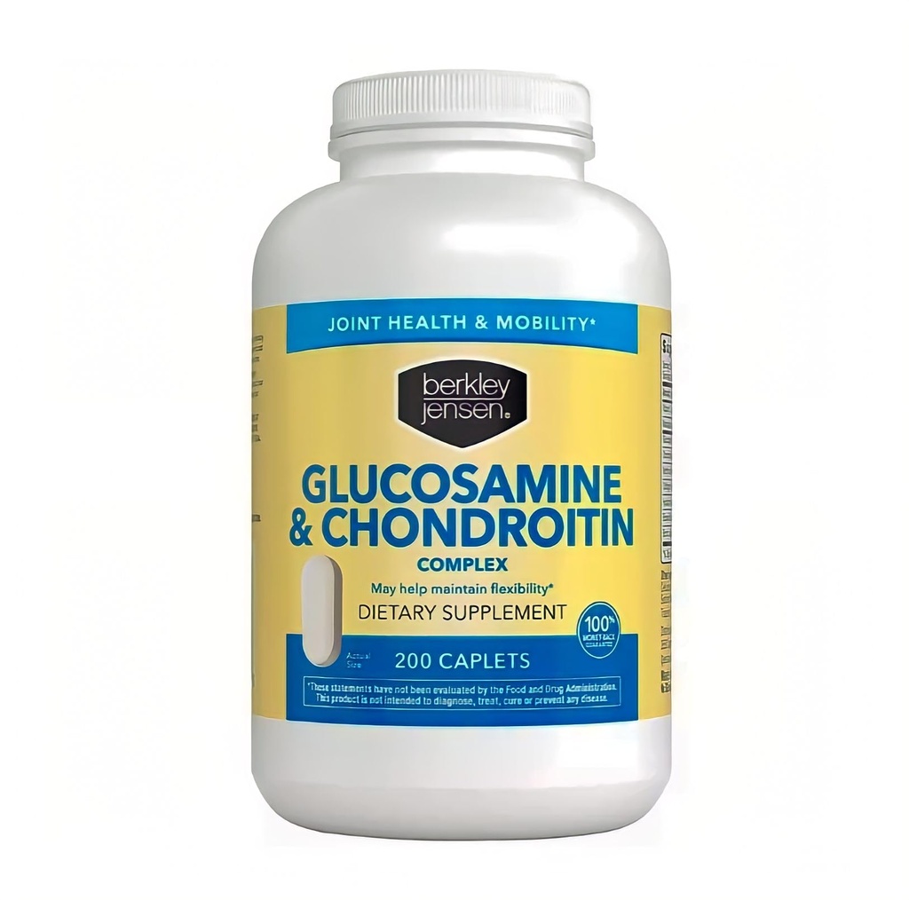 Berkley Jensen Glucosamine Chondroitin MSM Boswellia Complex - 합동, Ligaments, Tendons, Bones, 연결 조직 지원, 200의 모자를 위한 3배 힘 진보된 규정식 보충교재,