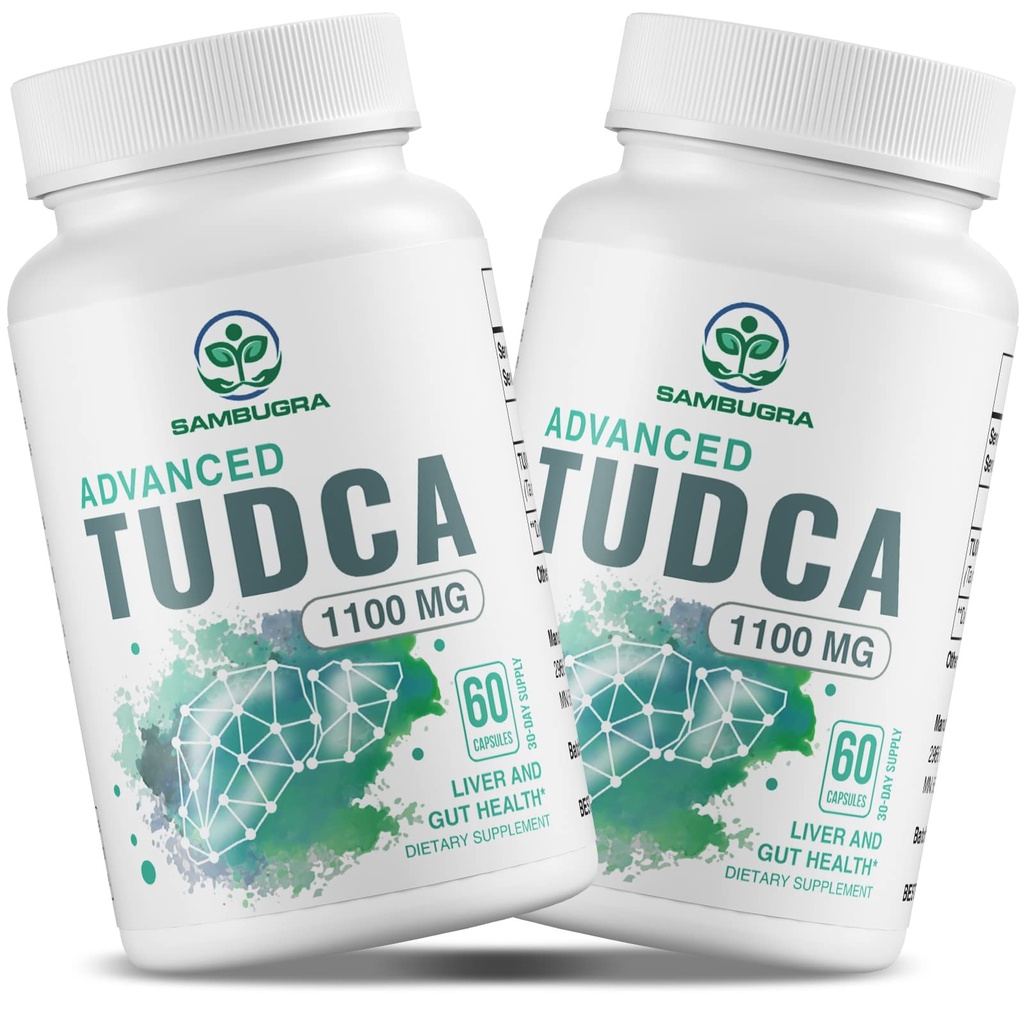 Sambugra TUDCA Liver는 1100mg의 제 3 자 시험된 매우 힘 Bile 소금 TUDCA 보충교재, Detox Cleanse와 수선을 위한 간섭 지원, 120의 캡슐을 보충합니다