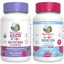 MaryRuth's Gummies for Kids–USDA Organic Multivitamin (Mixed Berry & Cherry), & Magnesium Calm (Hibiscus) | 젤라틴 없음! | 면역력, 정신 건강 및 전반적인 웰빙에 대한 비타민 | Vegan, Non-GMO