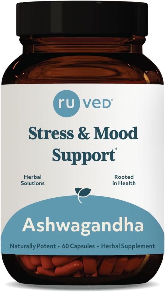 찢어진 Ashwagandha 캡슐 - 남자 & 여자를 위한 유기 Ashwagandha 뿌리 추출물 보충교재, Adrenal 건강과 전반적인 웰니스를 위한 알약 당 500mg - 60 채식 모자 (1개 조사)