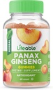 Lifeable Panax Ginseng Supplement | 훌륭한 타스팅 인삼 보충제 | Panax Ginseng Extract | 여성용 인삼 구미, 남성용 인삼 구미 | 90 Gummies
