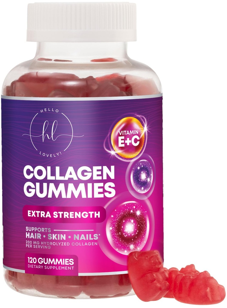 2500 mcg Biotin와 교원질 펩티드 Gummies - 가수분해된 단백질 유형 I & 비타민 C & 아연을 가진 III 다 교원질 보충교재 - 머리, 피부, 못, 맛있은 석류 풍미를 위한 지원 - 120 Gummies