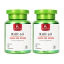 오메가-3s EPA, DHA, Astaxanthin 및 Phospholipids 60 Softgels 보충교재를 가진 2개의 병 남극 크릴 기름 1000 mg는 합동, 심장, 뇌 및 Immunity - 120 Softgels를 위한 물고기 경간 없음