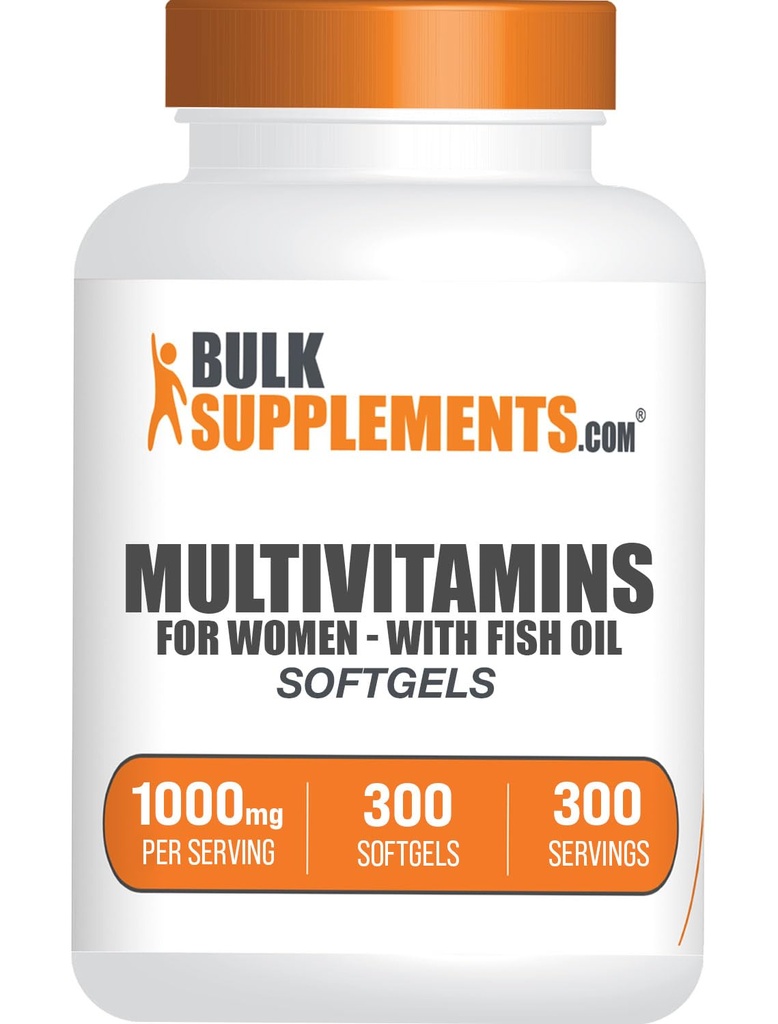 BulkSupplements.com 여자 Softgels에 대 한 Multivitamin - 철, Multimineral 보충, 물고기 오일 - 글루텐 무료, 봉사 당 1 Softgel, 300 개 (팩 1)