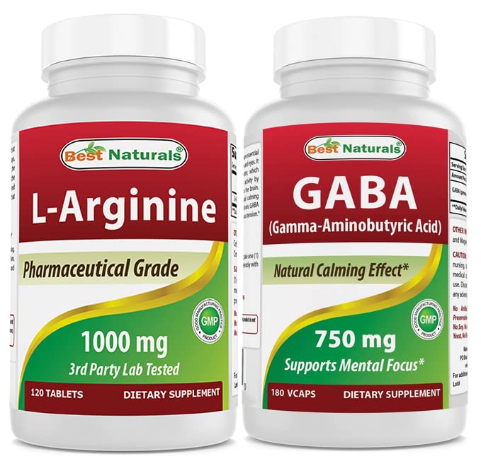 제일 자연적인 L 아르기닌 1000 mg & GABA 보충교재 750mg