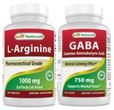 제일 자연적인 L 아르기닌 1000 mg & GABA 보충교재 750mg