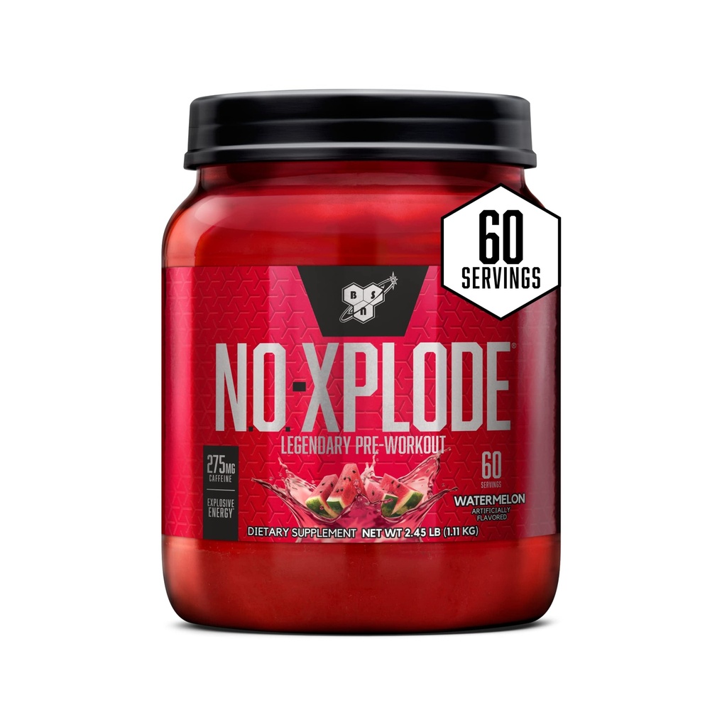 BSN N.O.-XPLODE 사전 운동 분말, Creatine 및 Beta-Alanine, 맛이있는 남성과 여성을위한 에너지 보충 : 수박, 60 서빙