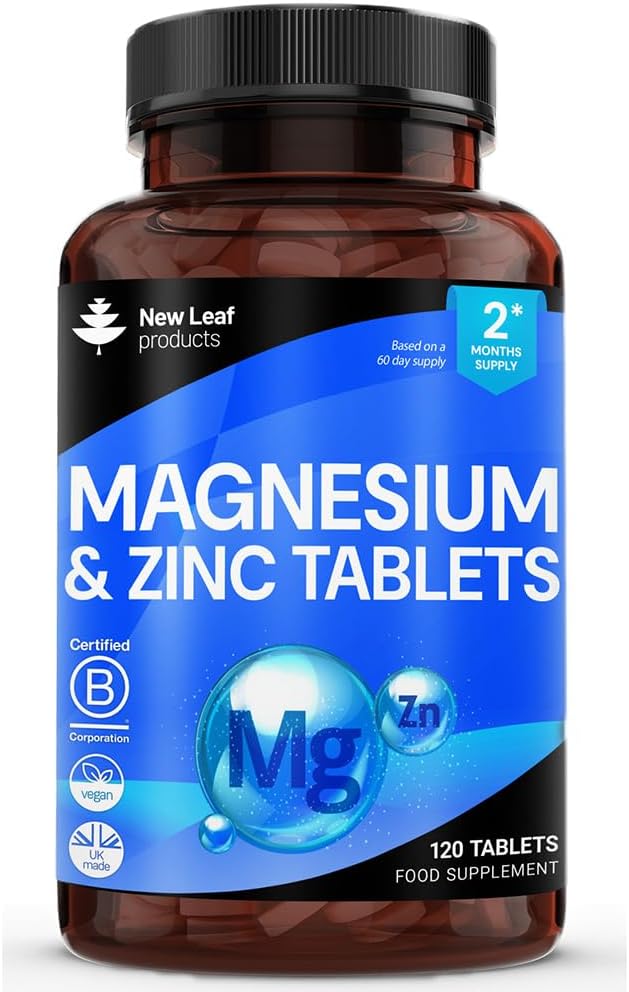 마그네슘 보충교재 500mg 마그네슘과 아연 보충교재 - 높은 흡수성 마그네슘 산화물 & 아연 - 근육 뼈 & 건강한 면역성이 있는 기능 - Vegan, Non-GMO, 글루텐 자유로운 - 삼키기 정제에 쉬운 120