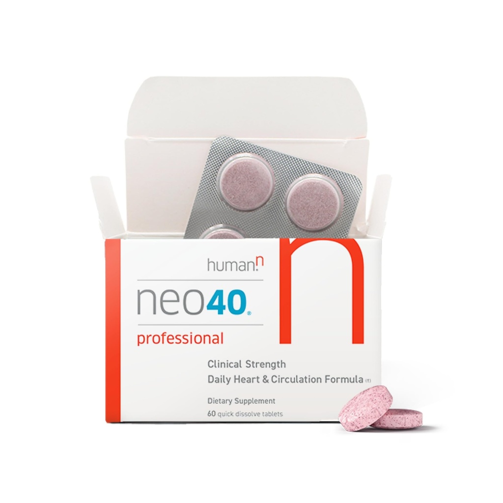 HumanN Neo40 Professional - 매일 하트 & 순환 지원 - Methylfolate, Beet 뿌리 분말, Hawthorn Berry, L-citrulline - 60 분해성 정제