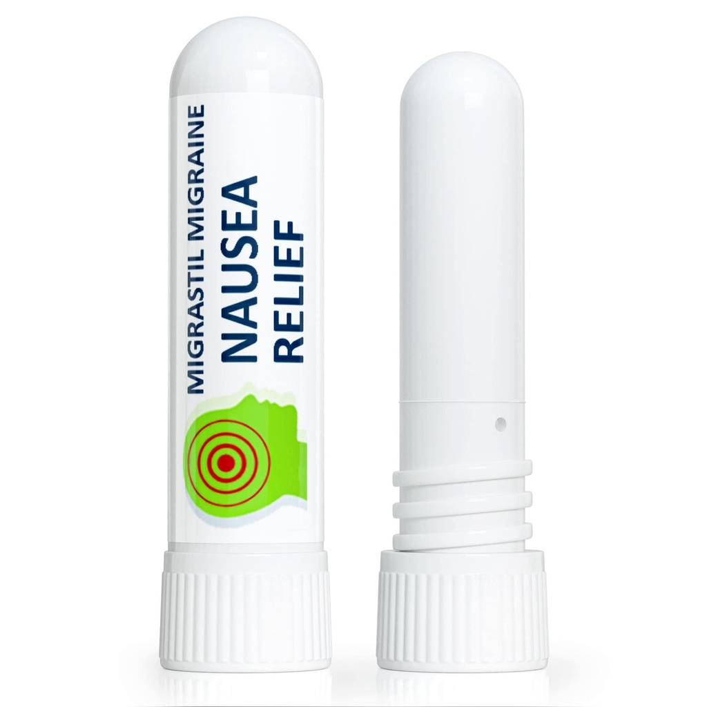 Basic Vigor Migrastil Nausea Inhaler (2-Pack) - Queasiness 용 포켓 크기 Aromatherapy 스틱 - 모든 자연, 빠른 행동 도움말