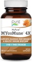 MycoMune 4X 유기 버섯 보충 - Reishi, 사자 Mane, Cordyceps, Chaga, Shiitake, Immune 시스템을위한 Maitake, Combat 스트레스, 순수 에센스로 에너지 구축 - 30 캡