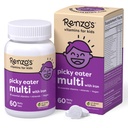 Renzo의 Picky Eater Kids Multivitamin with Iron - 철, 아연, 비타민 C, 비타민 D, E & K, 설탕 자유로운 녹는 탭, 녹색 사과 풍미, 60-Count (1-2 달 공급)를 가진 Dissolvable 아이 비타민