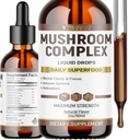 액체 버섯 복합 단지 | 초본 액체 방울| 버섯 보충 | 사자 Mane, Reishi, Shiitake, Chaga, Cordyceps, Coriolus Versicolor | NonGMO 2oz - 60 일 공급