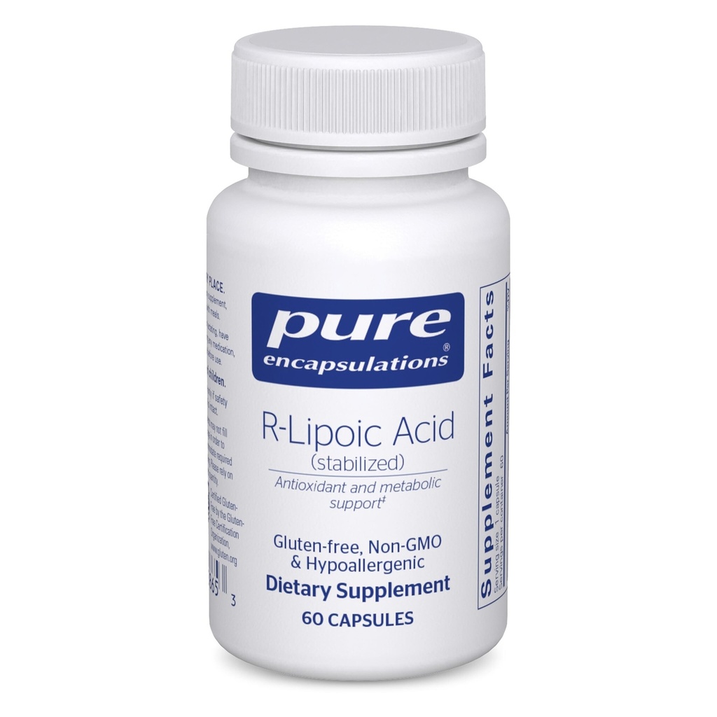Pure Encapsulations R-Lipoic Acid (Stabilized) | 향상된 산화 방지 및 대사 지원이있는 Hypoallergenic 보충 | 60 캡슐