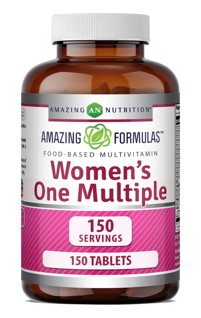 Amazing Formulas Women's One Multivitamin Supplement | 식품 기반 | 150 정제 | 비타민, 미네랄 및 프로바이오틱스의 완벽한 혼합 | Non-GMO | 글루텐 프리 | 미국