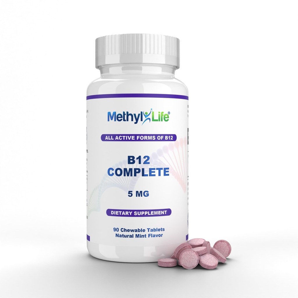 메틸 생활 B12는 직업적인 힘 활동적인 B12 3 달 공급을 완료합니다. Chewables. 2.5 mg Methylcobalamin 메틸, 1.25mg Hydroxocobalamin (Hydroxy)와 1.25 mg Adenosylcobalamin