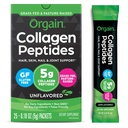 Orgain Hydrolyzed Collagen Peptides Travel Packets for Women & Men - 5g Grass Fed Collagen Per 서빙, 헤어, 스킨, 네일 & 공동 지원 보충교재, 비 GMO, 유형 I & III - Unflavored (25 조사)